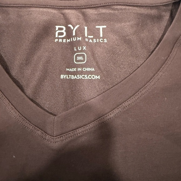 BYLT Drop Cut Curved Hem V Neck PLUM Short Sleeve Shirt Mens Sz 3XLARGE - Picture 11 of 11